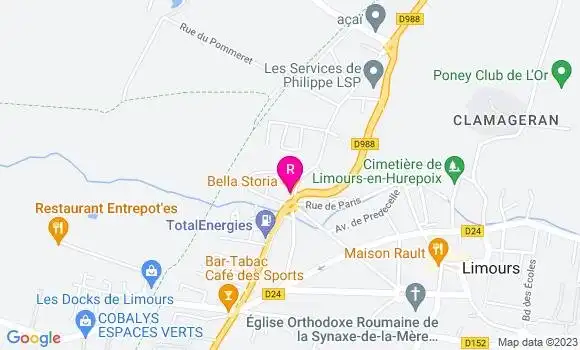 Localisation Pizzeria Bella Storia