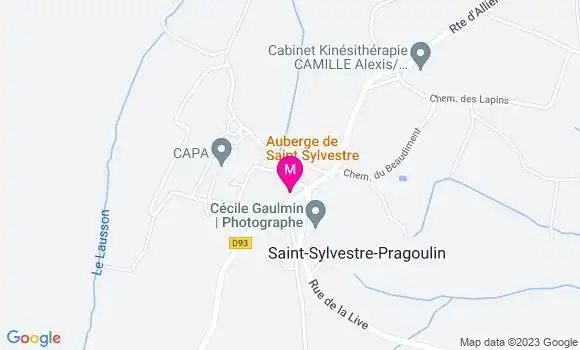 Localisation Auberge de Saint Sylvestre
