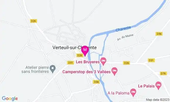 Localisation Restaurant  Le Moulin de Verteuil