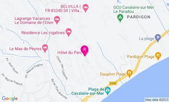 Localisation Restaurant Hôtel Hôtel Résidence Beach