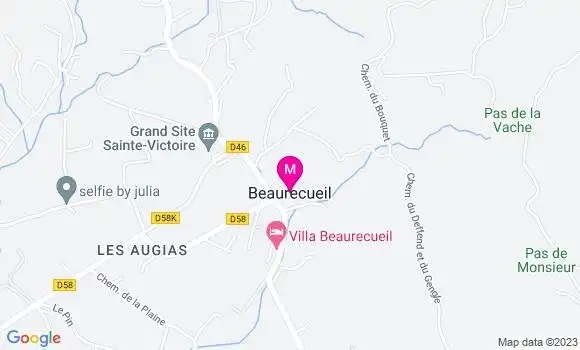 Localisation Restaurant  La Table de Beaurecueil