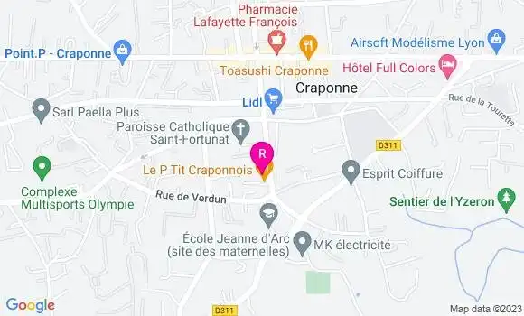 Localisation Restaurant  Le P