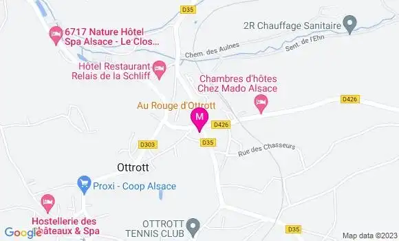 Localisation Restaurant Alsacien Au Rouge d