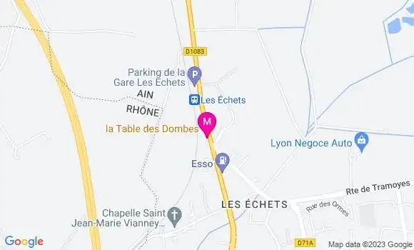 Localisation Restaurant  La Table des Dombes