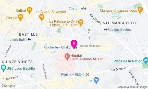 Localisation Restaurant Bar Au Métro