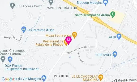 Localisation Restaurant  Le Relais de la Pinède