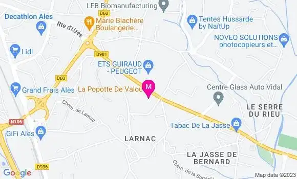 Localisation Restaurant  La Popotte de Valou
