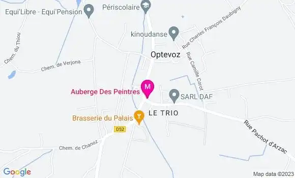 Localisation Auberge des Peintres