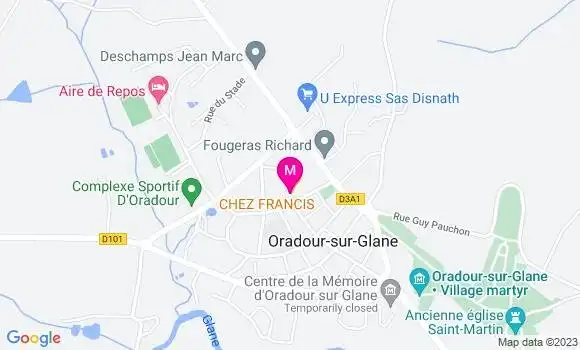 Localisation Pizzeria Chez Francis