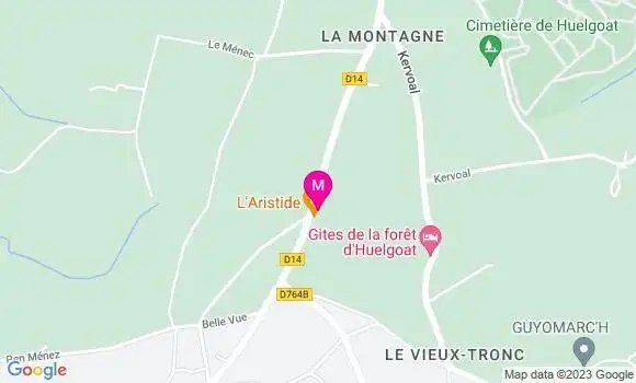 Localisation Auberge de Menez Braz
