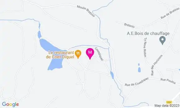 Localisation Restaurant  Le Moulin de Coet Diquel