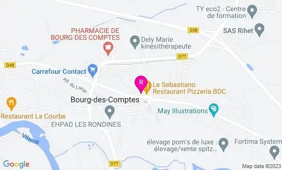 Localisation Restaurant Bar Le Bourg Comptoir