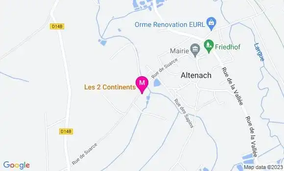 Localisation Restaurant  Les 2 Continents