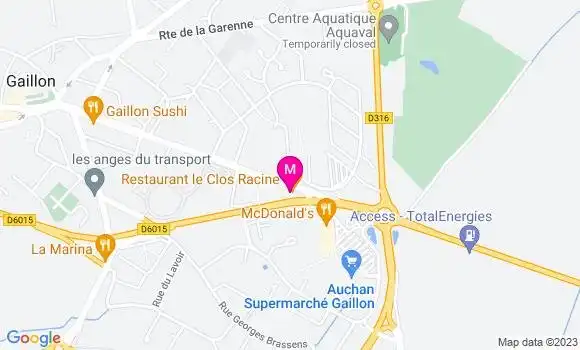 Localisation Restaurant  Le Clos Racine