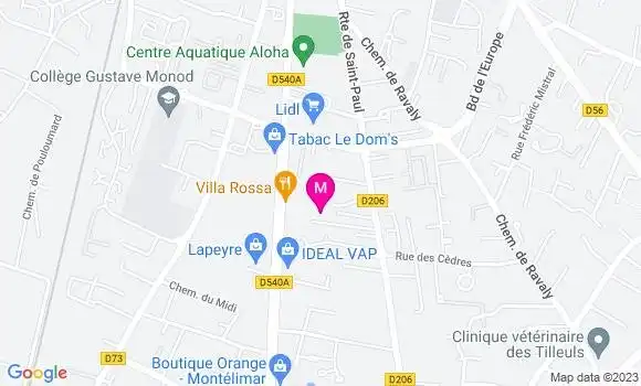 Localisation Pizzeria Villa Rossa