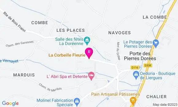 Localisation Restaurant  La Corbeille Fleurie