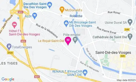 Localisation Restaurant Asiatique Le Royal Saint Dié