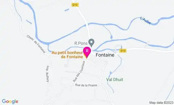 Localisation Restaurant  Au Petit Bonheur de Fontaine