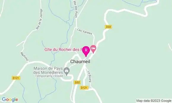 Localisation Auberge des Chaumettes