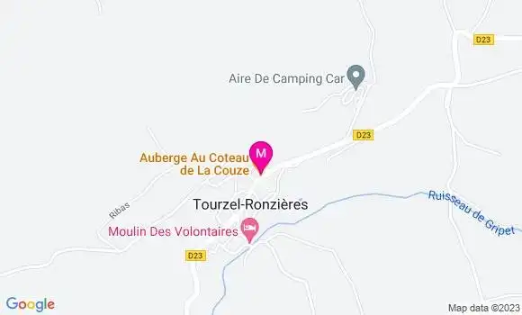 Localisation Auberge au Coteau de la Couze
