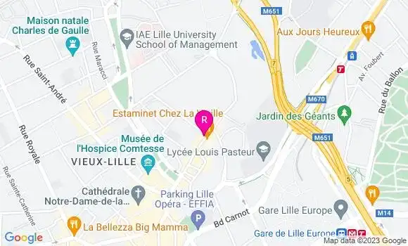 Localisation Restaurant  Estaminet la Vieille France