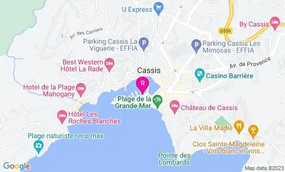 Localisation Restaurant  Yacht Club de Cassis