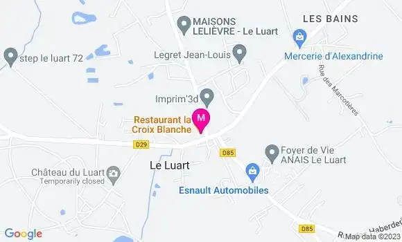 Localisation Restaurant la Croix Blanche