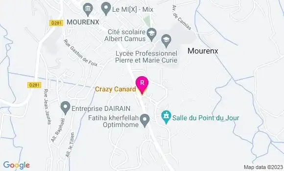 Localisation Restaurant  Crazy Canard