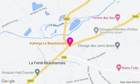 Localisation Auberge le Beauharnais