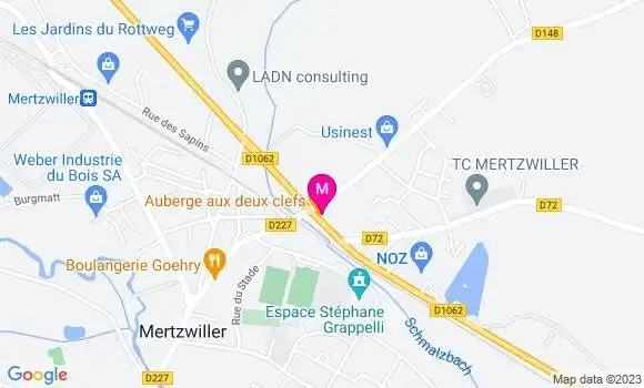 Localisation Auberge aux Deux Clefs
