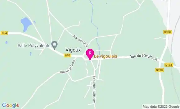 Localisation Restaurant  Le Vigoulais