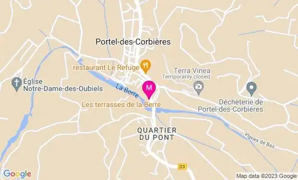 Localisation Restaurant  Les Terrasses de la Berre