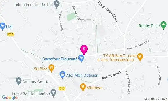 Localisation La Brasserie de Plouzané