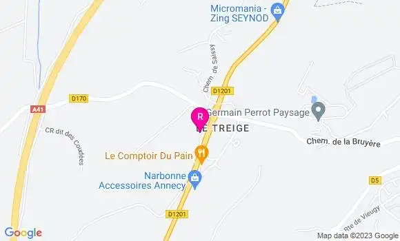 Localisation Le Bistrot du Treige