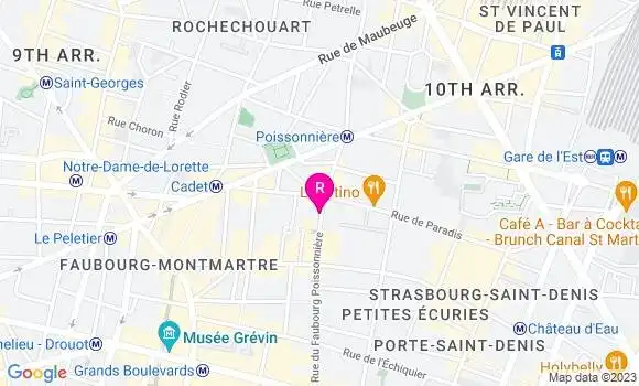 Localisation Restaurant  Café Marlette Poissonnière