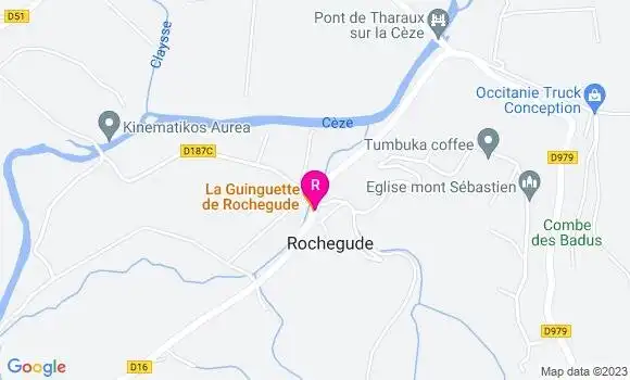 Localisation Pizzeria La Guinguette de Rochegude