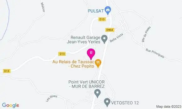 Localisation Pizzeria Au Relais de Taussac