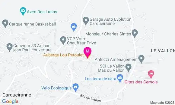 Localisation Restaurant Gastronomique Auberge Lou Petoulet