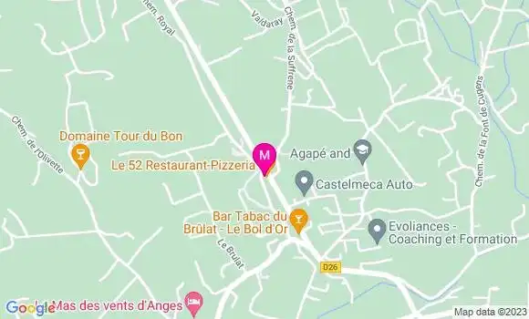 Localisation Pizzeria Le 52