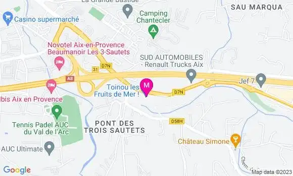 Localisation Restaurant Fruits de Mer Toinou