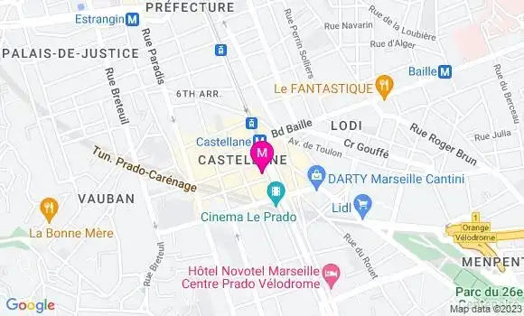 Localisation Restaurant  Les Gourmandines du Prado