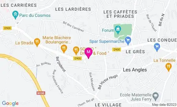 Localisation Restaurant Grill Les Romarins