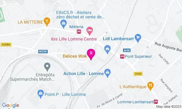 Localisation Restaurant  Délices Wok