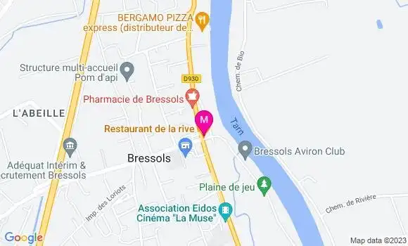 Localisation Restaurant de la Rive