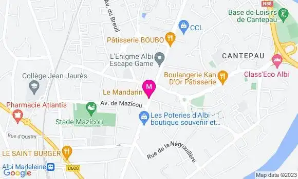 Localisation Restaurant Asiatique Le Mandarin