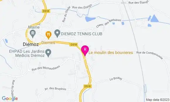 Localisation Restaurant  Le Moulin des Bouvières