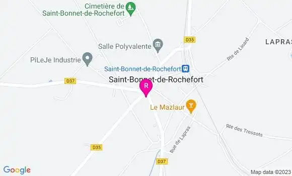 Localisation Restaurant  La Table de Saint Bonnet
