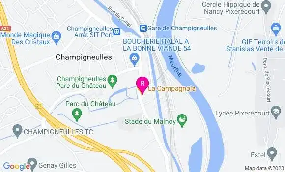 Localisation Restaurant  La Campagnola
