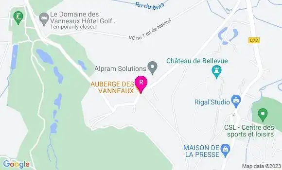 Localisation Auberge des Vanneaux