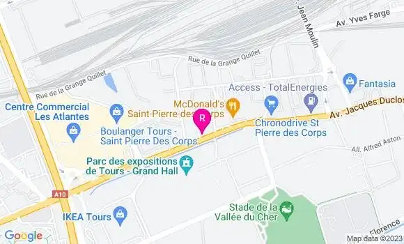 Localisation Restaurant Asiatique Royal de St Pierre des Corps